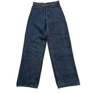 Eddie Domani Jeans Mens 16 Blue Stone Wash High‎ Rise Straight Leg Denim Ramie